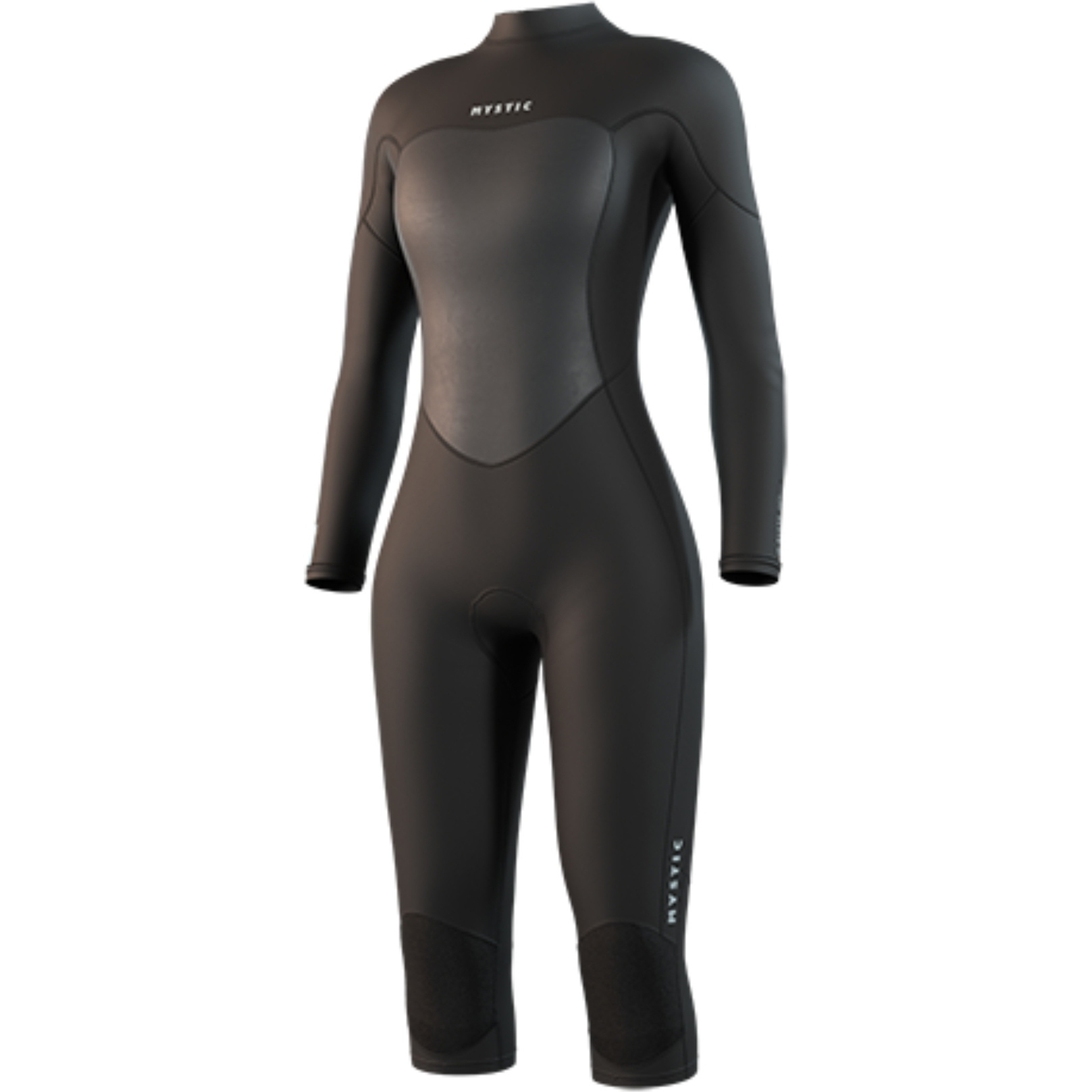 Mystic Brand 3/2mm Back Zip Flatlock 2025 Våddragt Med Lange Arme Og Korte Ben Til Kvinder 35000.250061 - Black